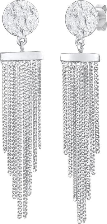 Actual product image Elli Earrings Platelet Chain Look Elegant 925 Silver (925 sterling silver)