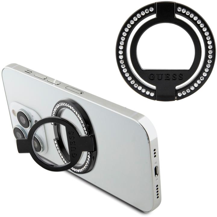 Immagine prodotto Guess MagSafe Supporto ad anello GUMRSALDGK czarny/nero Strass (22, 23, 24, 25)