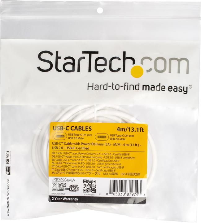 Produktbild StarTech USB-C - USB-C (4 m, USB 2.0, 5 W)
