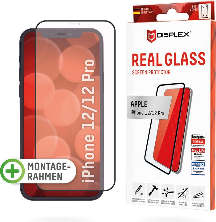 Image du produit Displex Real Glass, Full Cover Panzerglas (1 pièce(s), Apple iPhone 12, Realme 12 Pro+)