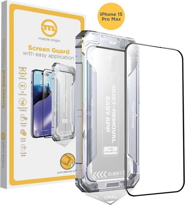Actual product image Mobile Origin Yellow Screen Guard with easy application (1 Piece, Apple iPhone 15 Pro Max)