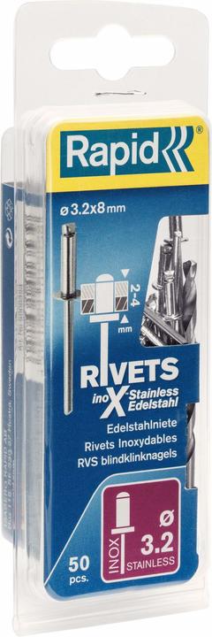 Image du produit Rapid Rivets aveugles en acier inoxydable Ø 3,2 x 8 mm