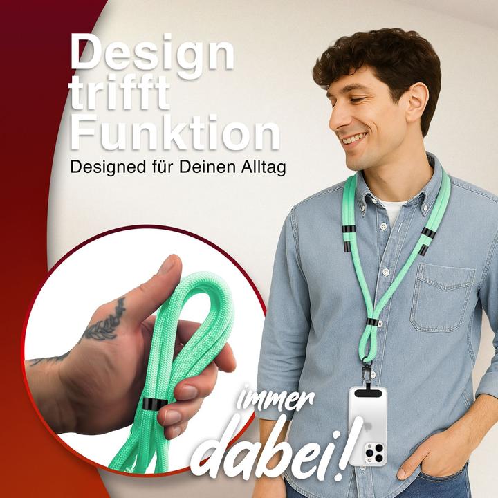Produktbild Nalia HoldMe Lanyard Handykette - Universal Trageband für Smartphones - Verstellbar, Soft & Elastisch