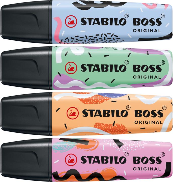 Produktbild STABILO Boss By Ju 30er Display (Wolkenblau, Purpurrot, Minze, Pfirsich, 5 mm, 30 x)