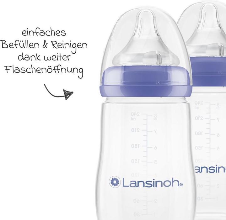 Produktbild Lansinoh Babyflaschen 9-tlg. PP-Flaschen-Set mit NaturalWave® Trinksauger