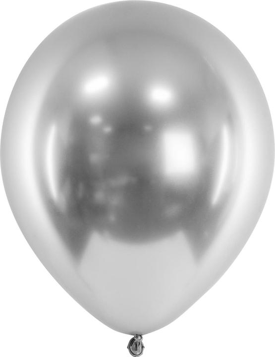 Partydeco Ballons mit Spiegeleffekt Silber - 10 Stk. (50 x)