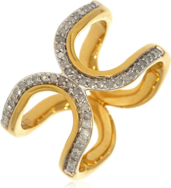 Produktbild Xen Ring mit 54 weissen Diamanten ca. 0,26 ct. gelbvergoldet (52, 925 Silber)