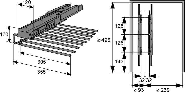 Actual product image Hettich Extendable trouser holder with Silent System