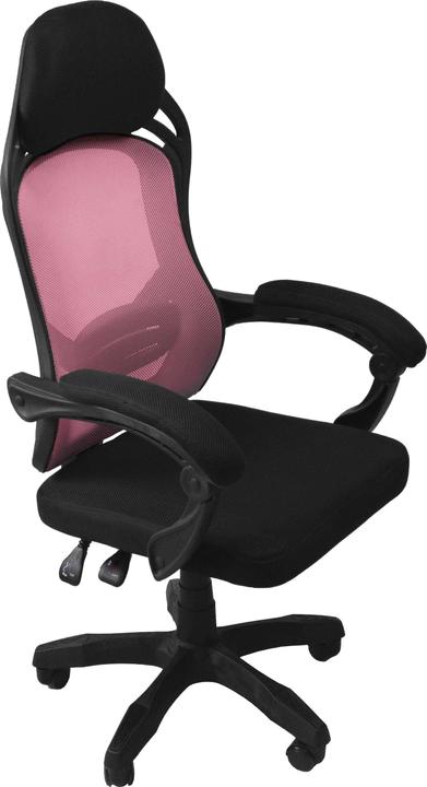 Image du produit Topeshop Chaise Pivotante Oscar Noir Rose Chaise De Bureau