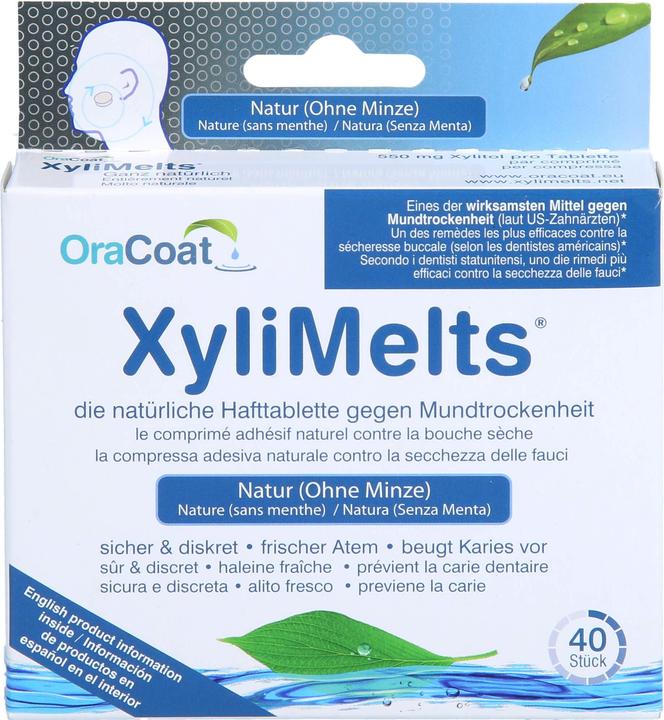 Actual product image Oscimed Sa Adhesive tablets against dry mouth Nature without mint (40 x, 186 ml, 50 g)