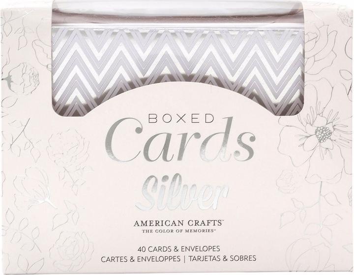 Image du produit American Crafts Set de cartes à motifs Silver Foil (40 pcs)