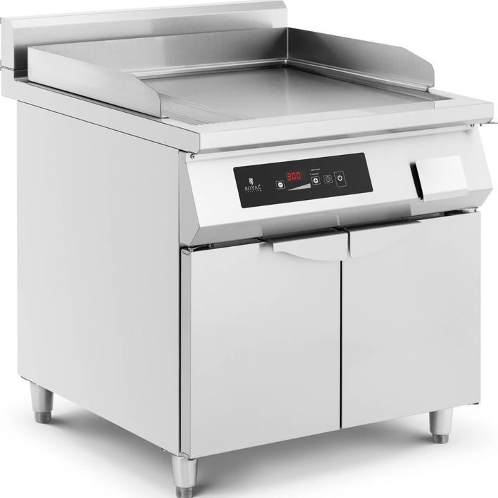 Produktbild Royal Catering Induktionsgrill Grillplatte 10000 W glatt 180 min Timer 80 - 300 °C Stauraum