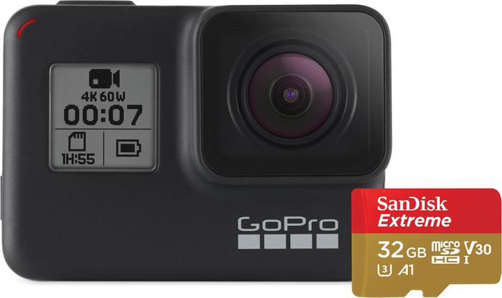 Produktbild GoPro Hero 7 Black inkl. 32GB MIcroSD (60p, 4K, WLAN)