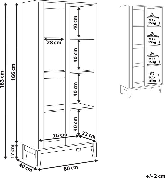 Produktbild Beliani Rumson (80 x 40 x 183 cm)