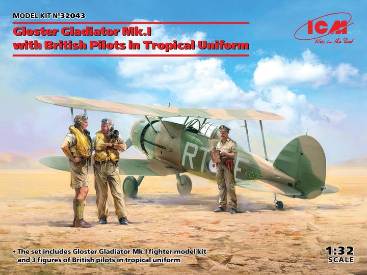 Produktbild ICM Gloster Gladiator Mk.I with British Pilots in Tropical Uniform