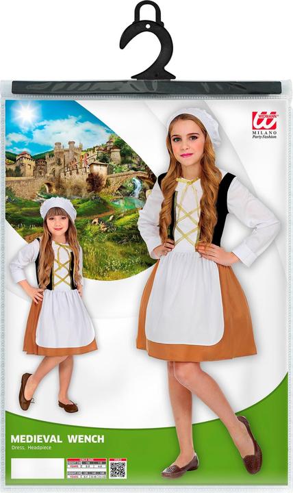 Image du produit Widmann MITTELALTERLICHE MAGD (Kleid, Haube), 104 cm / 2-3 Years (2, 3)