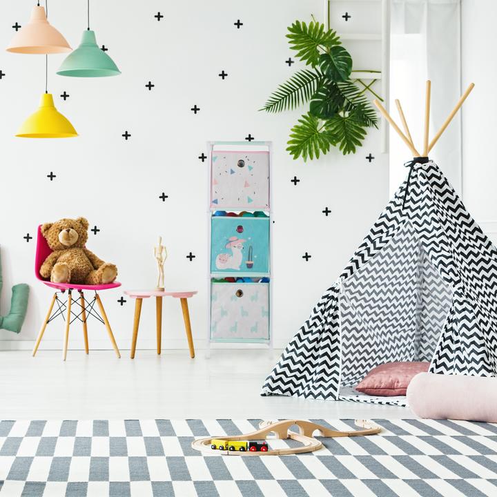 Actual product image Relaxdays Lama Children's Shelf with Boxes