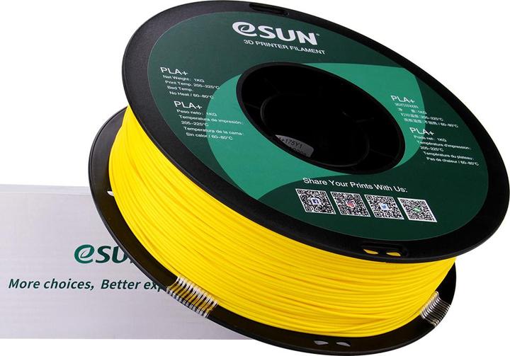 Actual product image eSUN PLA+ 1.75mm Yellow 1Kg (PLA+, 1.75 mm, 1000 g, Yellow)