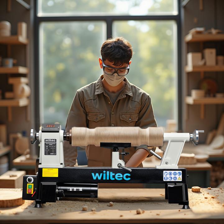 Produktbild Wiltec Drechselbank 550W Drechselmaschine Drehbank Drechsler Holz Dreheisen