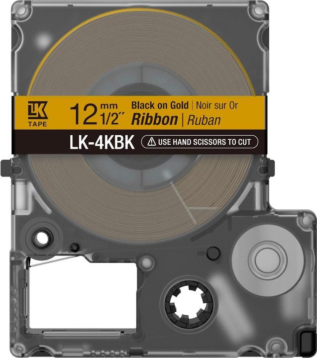 Actual product image Epson Label Cassette Lk-4kbk (1.20 cm, Gold)
