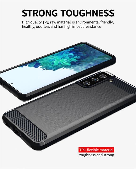 Produktbild Cadorabo TPU Ultra Slim carbon edelstahl Kombi Cover (Samsung Galaxy S21 FE)