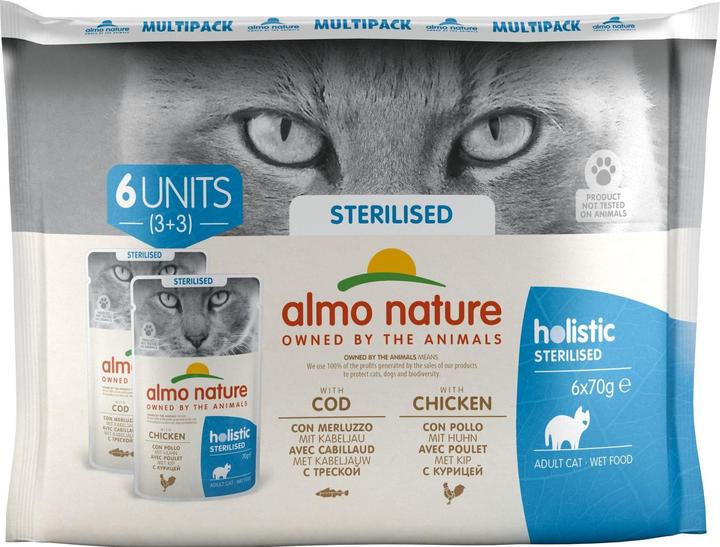 Almo Nature Steril. Kabel.+Huhn 6x70g (Adult, 6 Stk., 420 g)