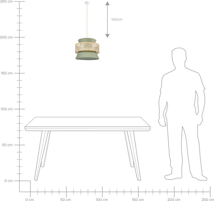 Actual product image Beliani Hanging Lamp green / natural LUYANO (E27)