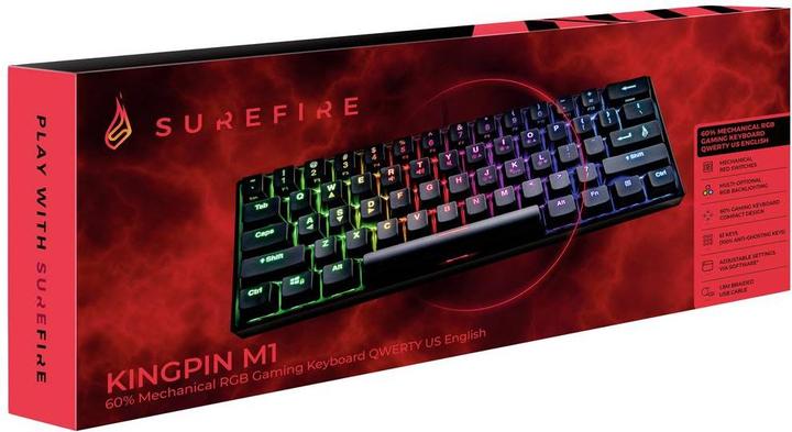 Produktbild SureFire 60 % mechanische RGB-Gaming-Tastatur, US-Englisch (US, Kabelgebunden)