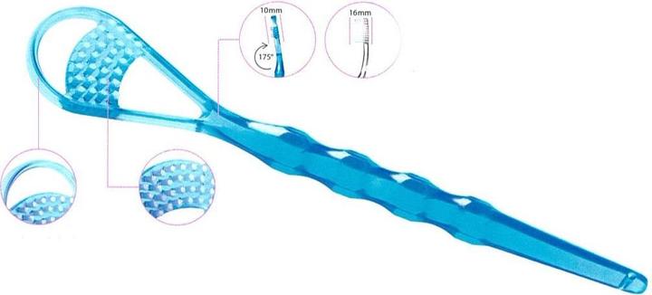 Actual product image Miradent Tong-Clin De Luxe blue tongue cleaner (Tongue scraper, 1 x)