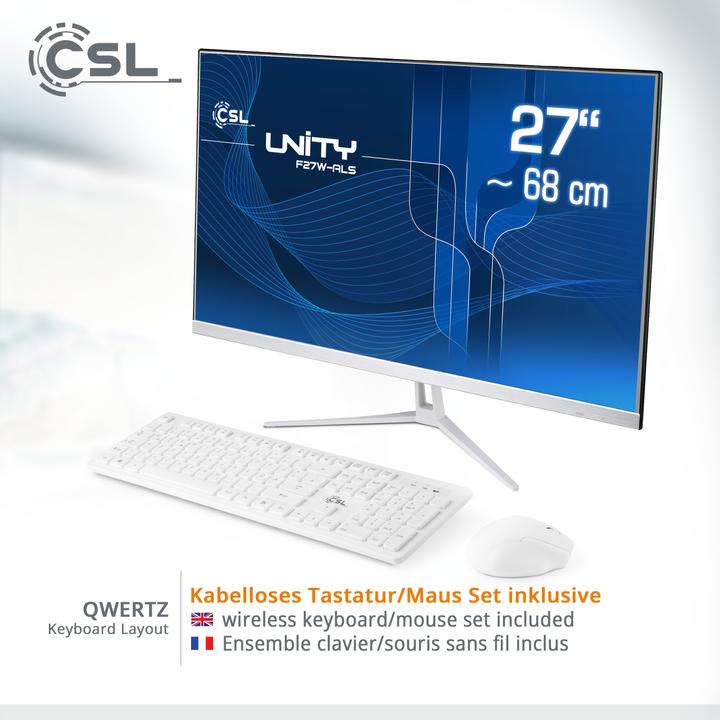 Produktbild CSL All-in-One-PC Unity F27W-ALS, QWERTZ Layout (DE) (32 GB, 2000 GB)