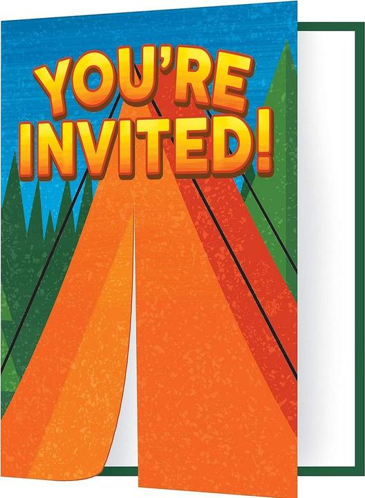 Image du produit Creative Party Invitations à la sortie du camp (paquet de 8)