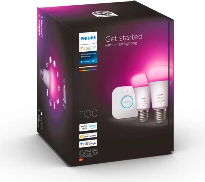 Image du produit Philips Hue Kit de démarrage (E27, 11 W, 1100 lm, 1 x, F)