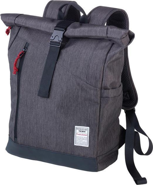 Troika BUSINESS ROLL TOP Roll Top Rucksack, grau/schwarz (15 l)