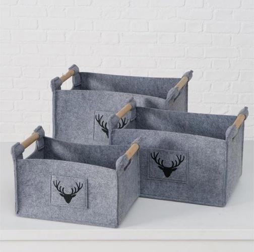Immagine prodotto Boltze Home Cestino Karly Set di 3, Grigio (3 x, 50 x 35 x 31,5 cm)