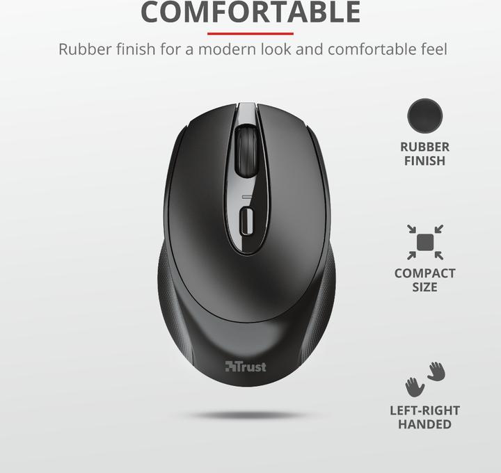 Produktbild Trust Maus Zaya Rechargeable Schwarz (Kabellos)