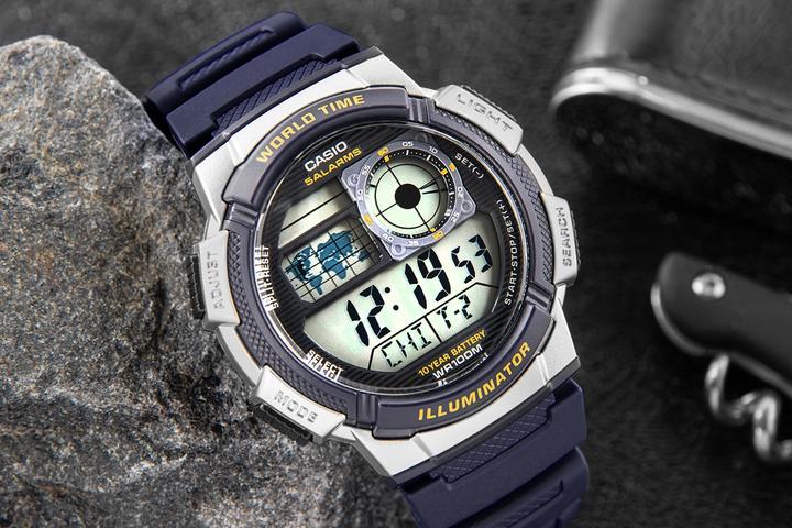 Actual product image Casio Mod. WORLD TIME ILLUMINATOR - 5 Alarms, 10 Year battery (Sports watch, 43 mm)