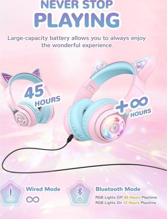 Image du produit Iclever Casque Kids Cat 74/85/94 dB