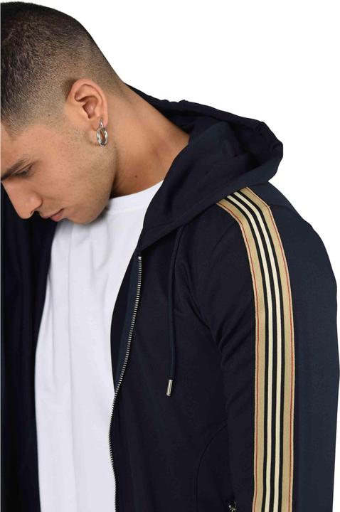 Produktbild Project X Paris Kapuzen-Sweatshirt mit Reissverschluss und Reiterstreifen (XL)