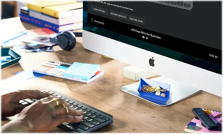 Produktbild Logitech MX Keys Mini for Business (US, Kabellos, Kabelgebunden)