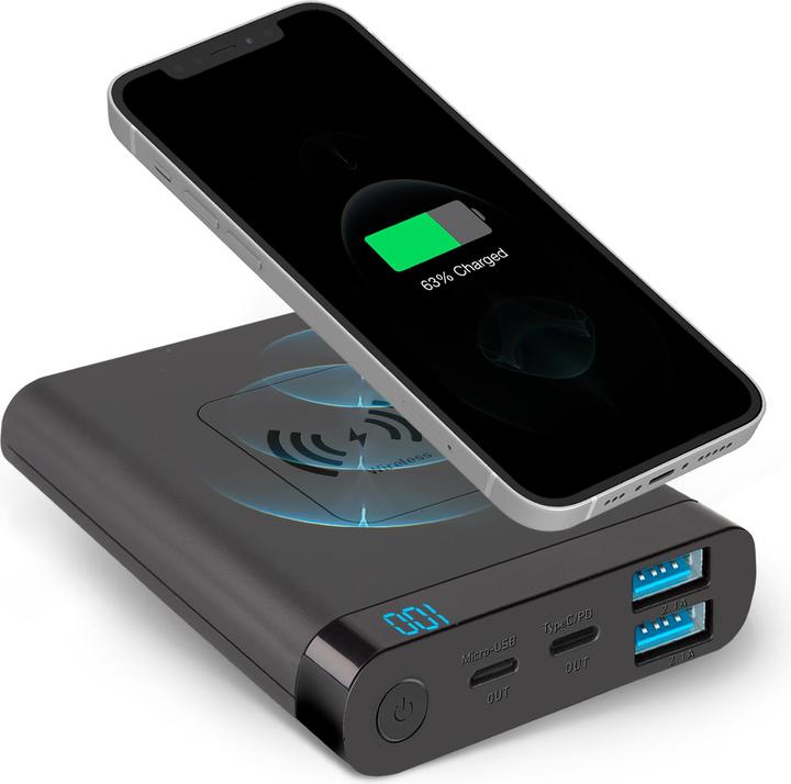 Actual product image SBS 10W wireless power bank (10000 mAh, 10 W, 10 Wh)