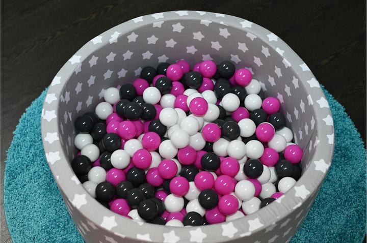 Produktbild Knorrtoys Bällebad soft - "Grey white stars" - 300 balls creme/grey/rose (ca. 6cm Durchmesser)