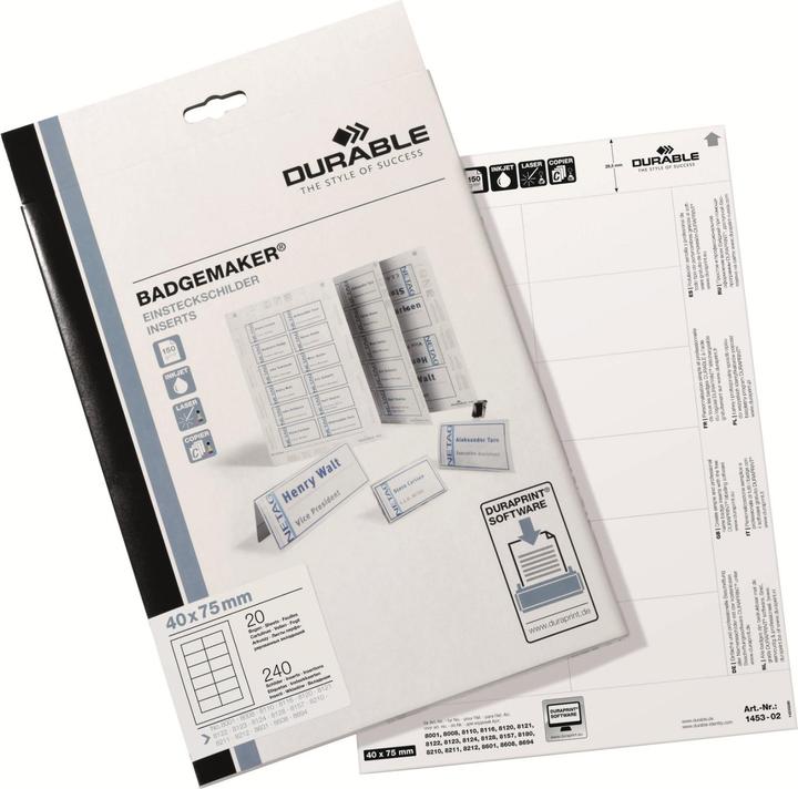 Produktbild Durable Einstecketiketten Badgemaker für Namensschilder