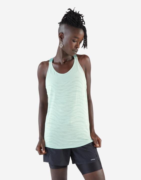 Produktbild Kiprun Run 500 women's running tank top with built-in bra - green (L)