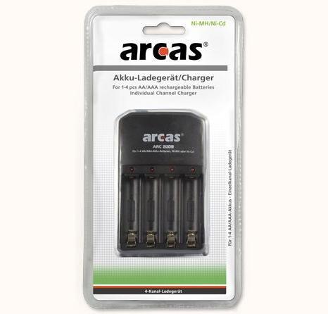 Immagine prodotto Arcas Caricabatterie ARC-2009 (1 pz., AAA, AA, Caricabatterie senza batteria)