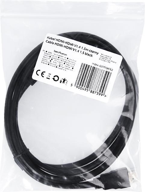 Actual product image Forever Light HDMI-HDMI Cable V1.4 1.5m black (1.50 m, HDMI)