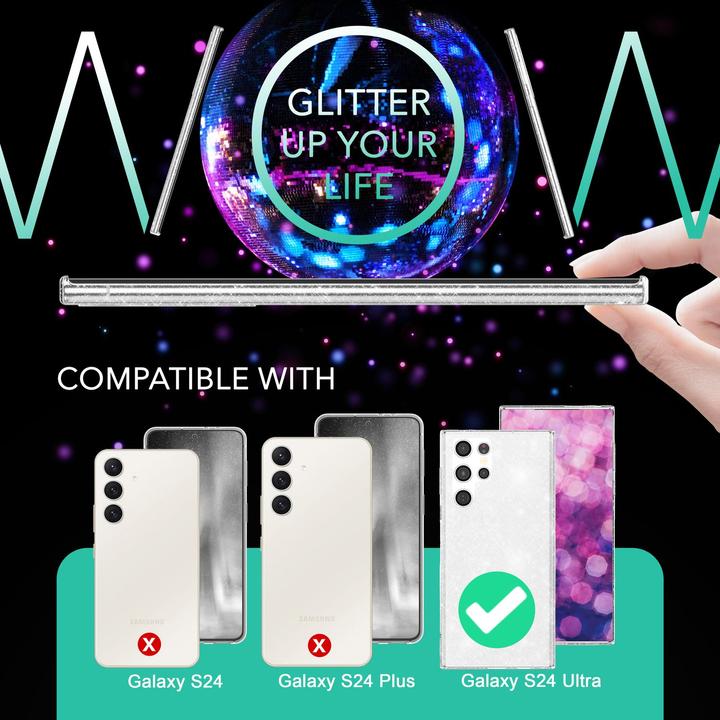 Produktbild Nalia Klare Glitzer Silikon Hülle (Samsung Galaxy S24 Ultra)