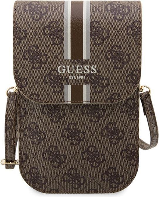Produktbild Guess PU 4G Printed Stripes Phone Bag - brown