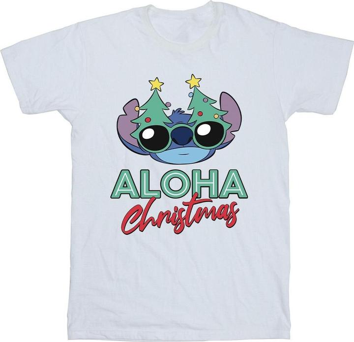 Actual product image Disney Mens Lilo And Stitch Christmas Tree Shades T-Shirt (XL)