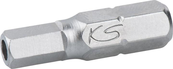 Actual product image KS Tools 1/4 bit hexagon socket with hole. 25mm. 3/16 9 (25mm)