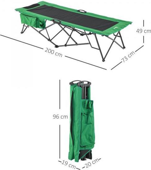 Produktbild Outsunny Campingbett mit seitlicher Tasche